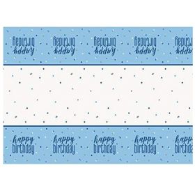 Glitz Blue Happy Birthday Tablecover 1.37m x 2.13m