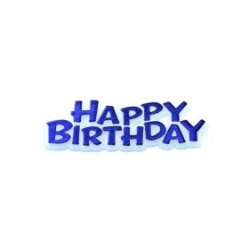 Happy Birthday Motto Cake Topper Blue