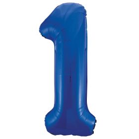 Blue Glitz Number Foil Balloon - 1