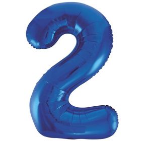 Blue Glitz Number Foil Balloon - 2
