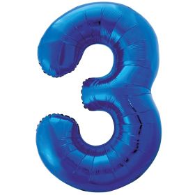 Blue Glitz Number Foil Balloon - 3