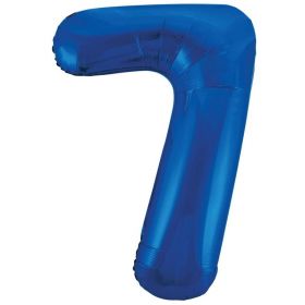 Blue Glitz Number Foil Balloon - 7