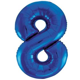 Blue Glitz Number Foil Balloon - 8