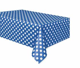 Royal Blue Polka Dot Party Tablecover