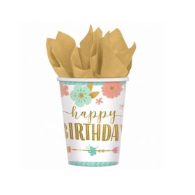 Boho Birthday Girl Paper Cups