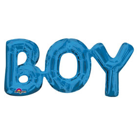 "Boy" Phrase Blue Foil Balloon 20"