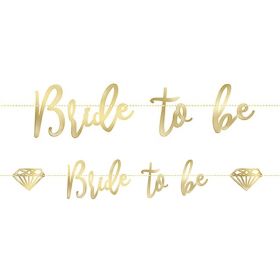 Gold Bride To Be Script Banner 1.8m