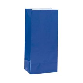 12 Royal Blue Paper Party Bags