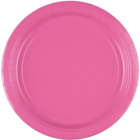 8 Bright Pink Paper Dinner Plates