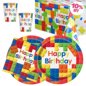 Building Block Party Tableware Pack for 16