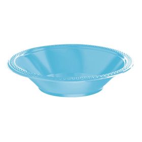 Caribbean Blue Plastic Party Bowls, pk20