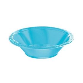 20 Caribbean Blue Plastic Party Bowls