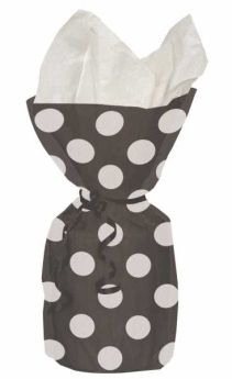 Midnight Black Polka Dot Party Cello Bags 20pk