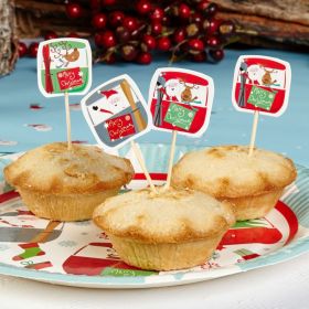 Festive Fun Mince Pie Picks, pk20