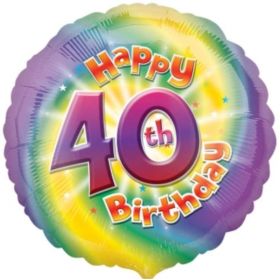 Happy 40th Birthday Circle Foil Balloon 17"
