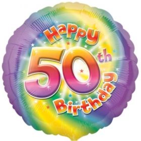 Happy 50th Birthday Circle Foil Balloon 17"