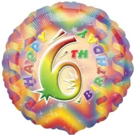 Happy 6th Birthday Circle Foil Balloon 17"