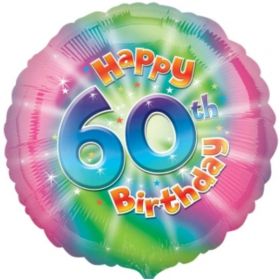 Happy 60th Birthday Circle Foil Balloon 17"