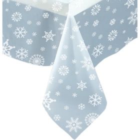 Clear Snowflakes Party Tablecover 1.37m x 2.13m