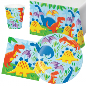 Dinosaur Friends Party Tableware Pack for 8