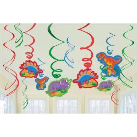 12 Dinosaur (Prehistoric) Swirls Decorations