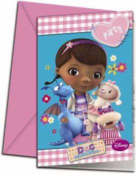 Doc McStuffins Party Invitations pk6