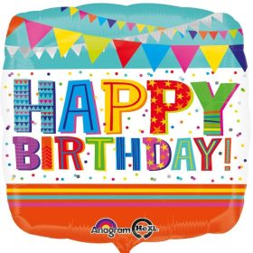 Bright & Bold Happy Birthday Foil Balloon 17"