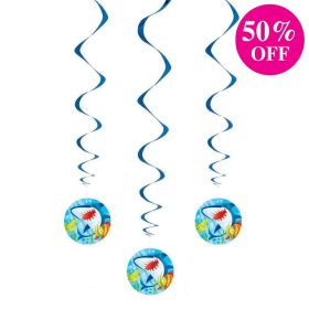 Fin Friends Party Hanging Swirls 66cm, pk3