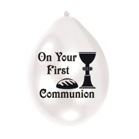 First Communion Latex Balloons 9"