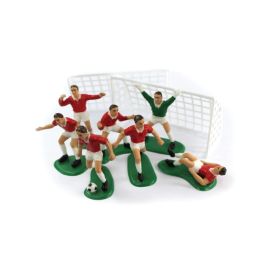 Red Footballers Cake Decoration Set