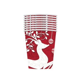 Frosted Holiday Party Cups 270ml, pk8