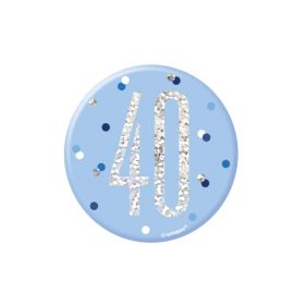 Glitz Blue Age 40 Badge