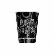 Black Glitz Prismatic Party Cups 8pk