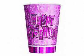 Pink Glitz Prismatic Party Cups 8pk