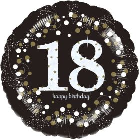Gold Sparkling Celebration 18th Birthday Foil Balloon 18"