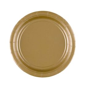 8 Gold Paper Dessert Plates