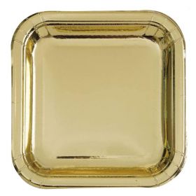 Gold Foil Square Dessert Plates