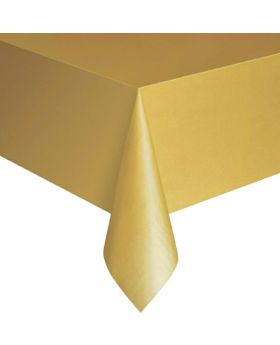 Gold Plastic Tablecover 1.37m x 2.74m