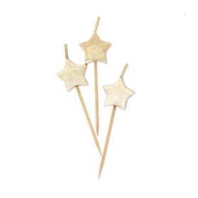 Gold Star Pick Candle, pk6