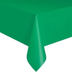 Festive Green Plastic Tablecover 1.37m x 2.74m