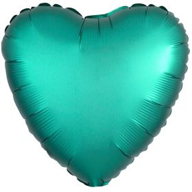 Green Satin Heart Foil Balloon