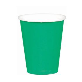 Festive Green Paper Party cups, pk8 