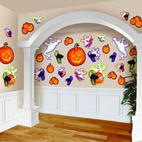 Assorted Halloween Characters Wall Decoration Cutouts, pk30