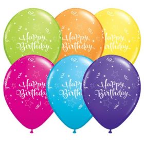 Happy Birthday Latex Balloons 11", pk6
