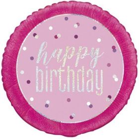 Pink Happy Birthday Balloons