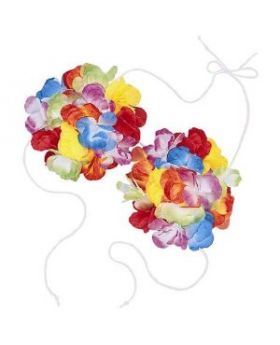 Hawiian Luau Rainbow Flower Bra