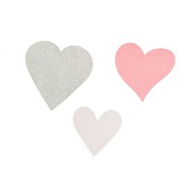 Paper Cut Out Glitter Heart Decorations