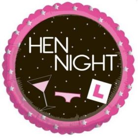 Pink & Black Hen Night Foil Balloon 18"