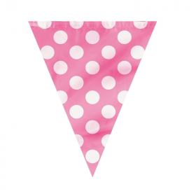 Hot Pink Polka Dot Flag Banner