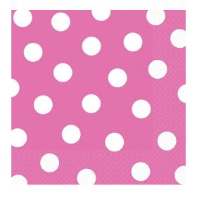 Hot Pink Polka Dot Lunch Napkins